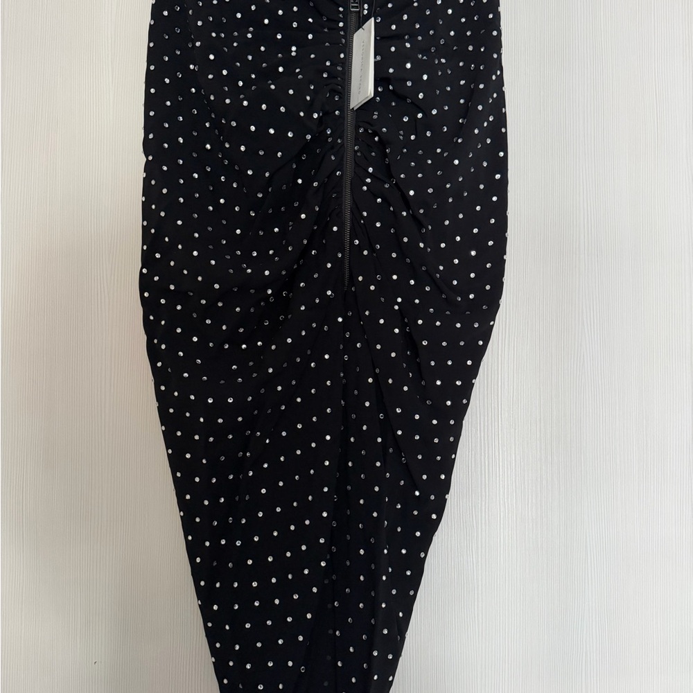 Veronica Beard Black Skirt with crystals asymmetric with zip closure